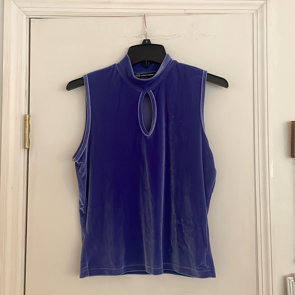 purple velvet turtle neck tank